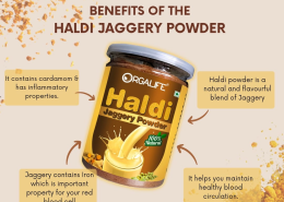 Which ingredients are used in Orgalife Haldi Jaggery Powder?